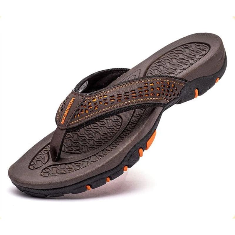 Men's Orthotic Flip-Flops with Geometric Strap