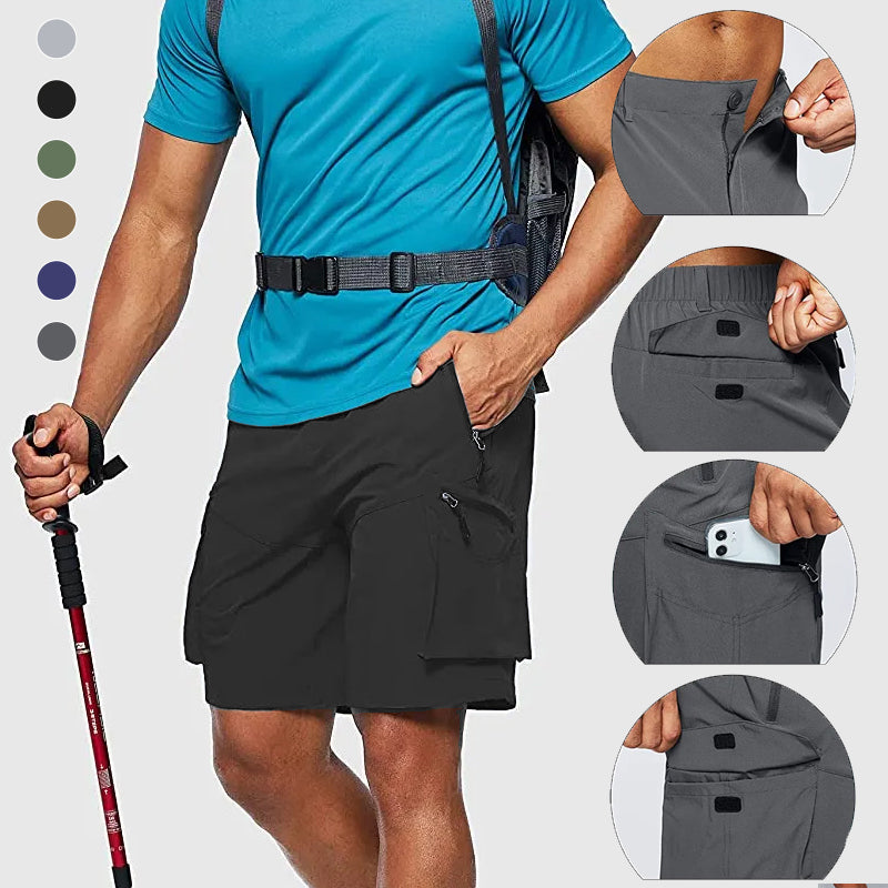 Men's Outdoor Quick-Dry Cargo Shorts for Hiking & Adventure