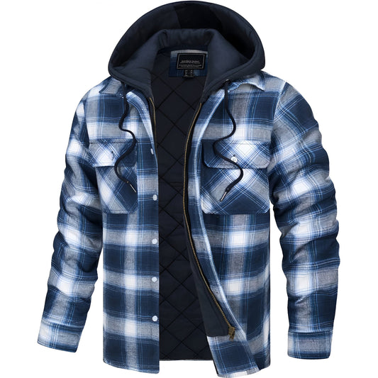 Men's Plaid Hooded Jacket