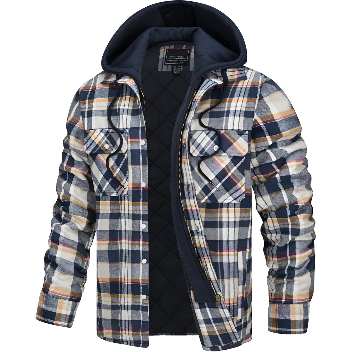 Men's Plaid Hooded Jacket