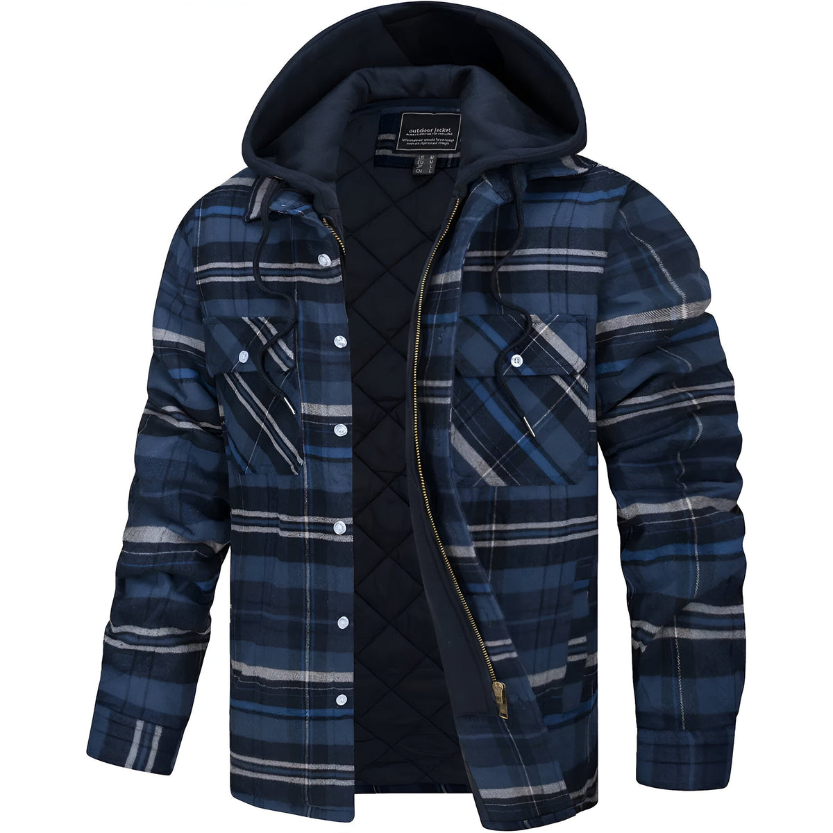 Men's Plaid Hooded Jacket