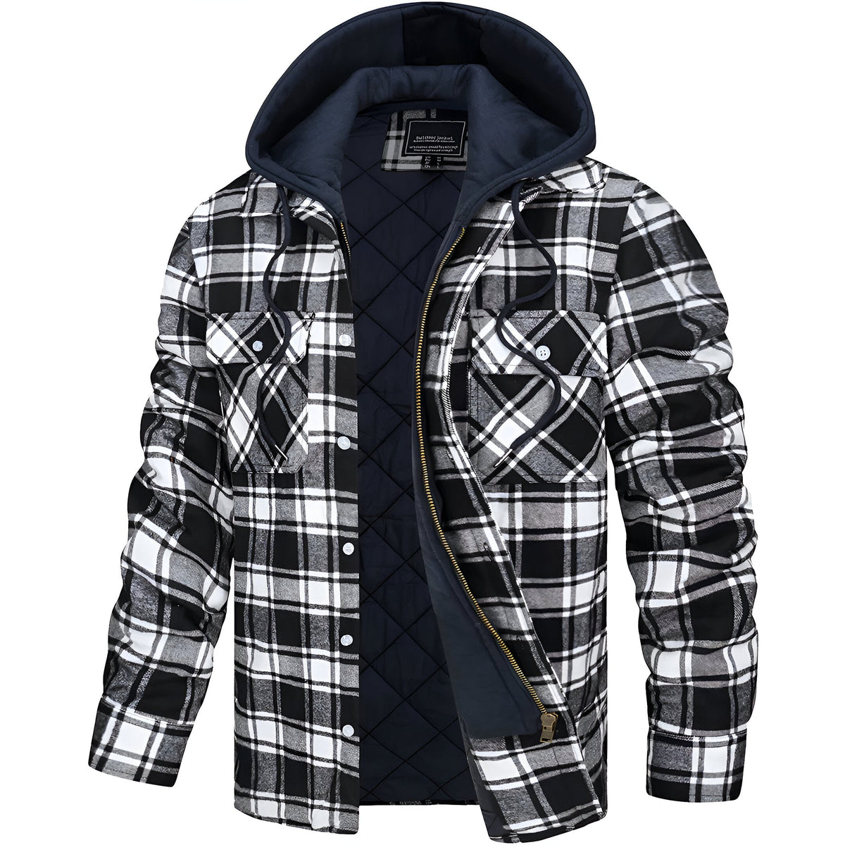 Men's Plaid Hooded Jacket
