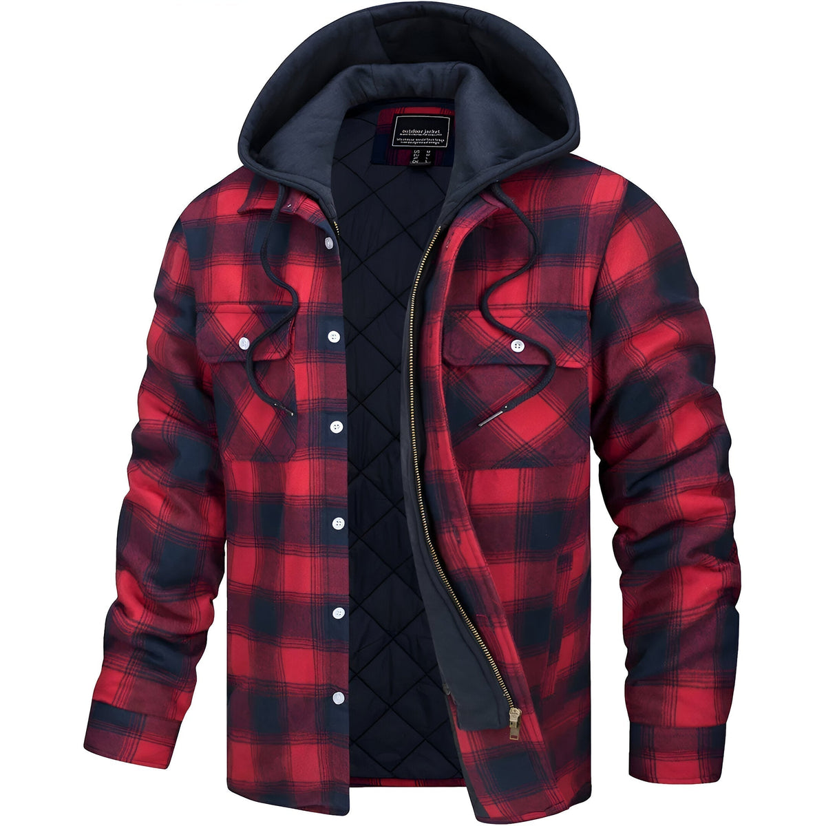 Men's Plaid Hooded Jacket