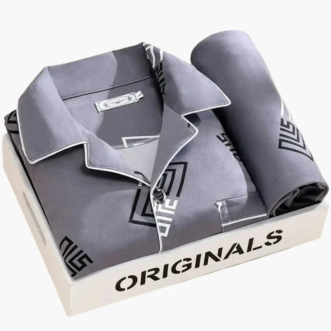 Men's Pyjama Set with Shirt and Trousers