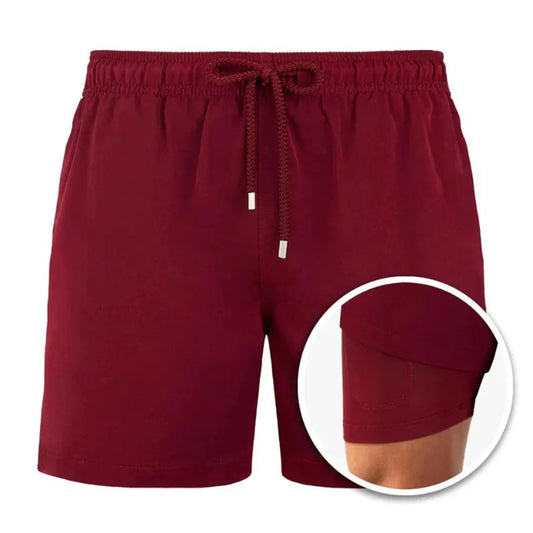 Men's Quick-Drying Swim Trunks with Built-in Lining