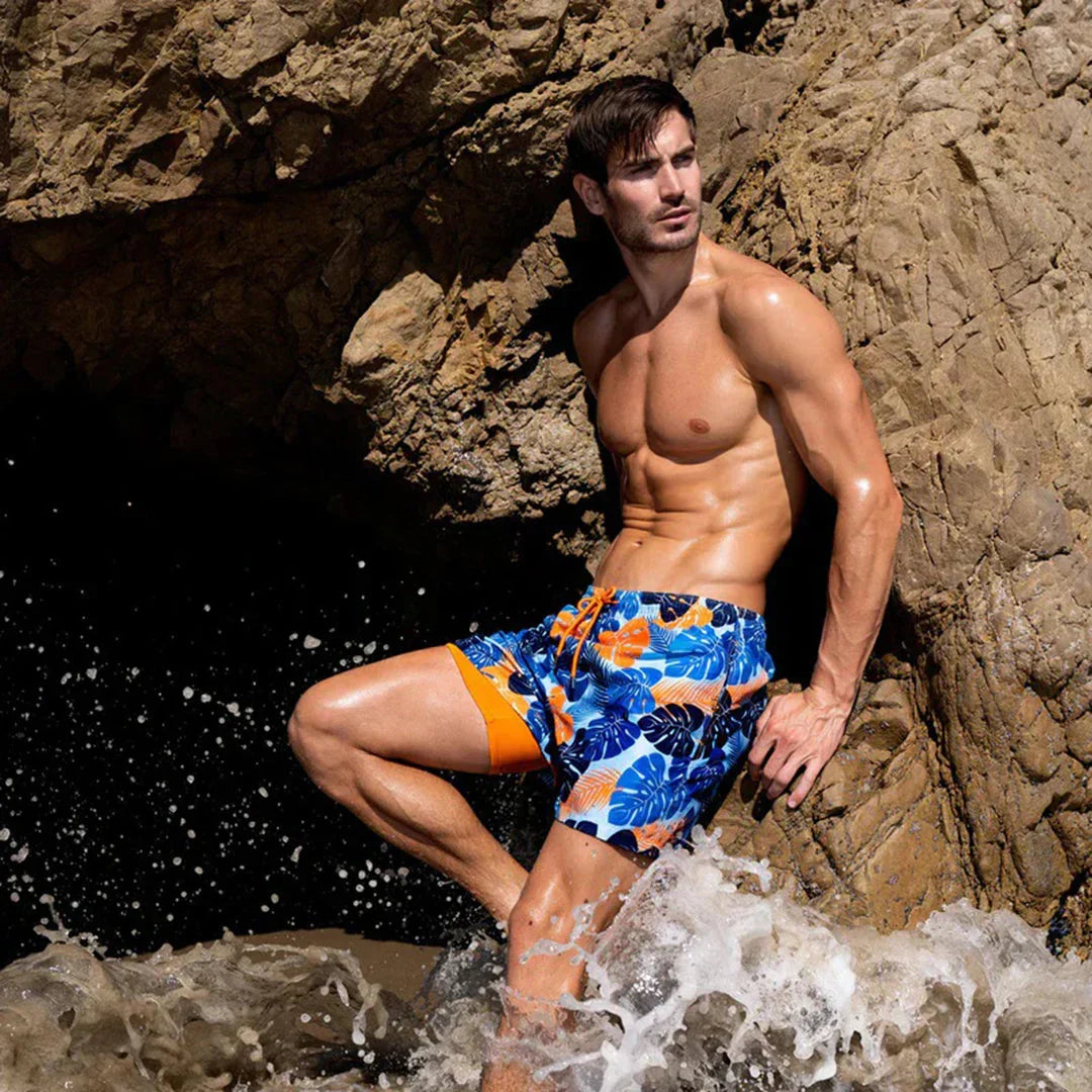 Men's Quick-Drying Swim Trunks with Built-in Lining