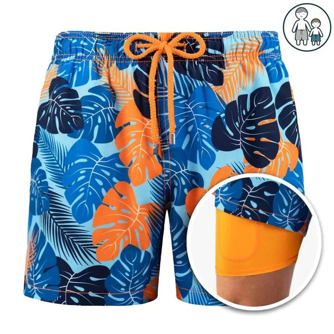 Men's Quick-Drying Swim Trunks with Built-in Lining