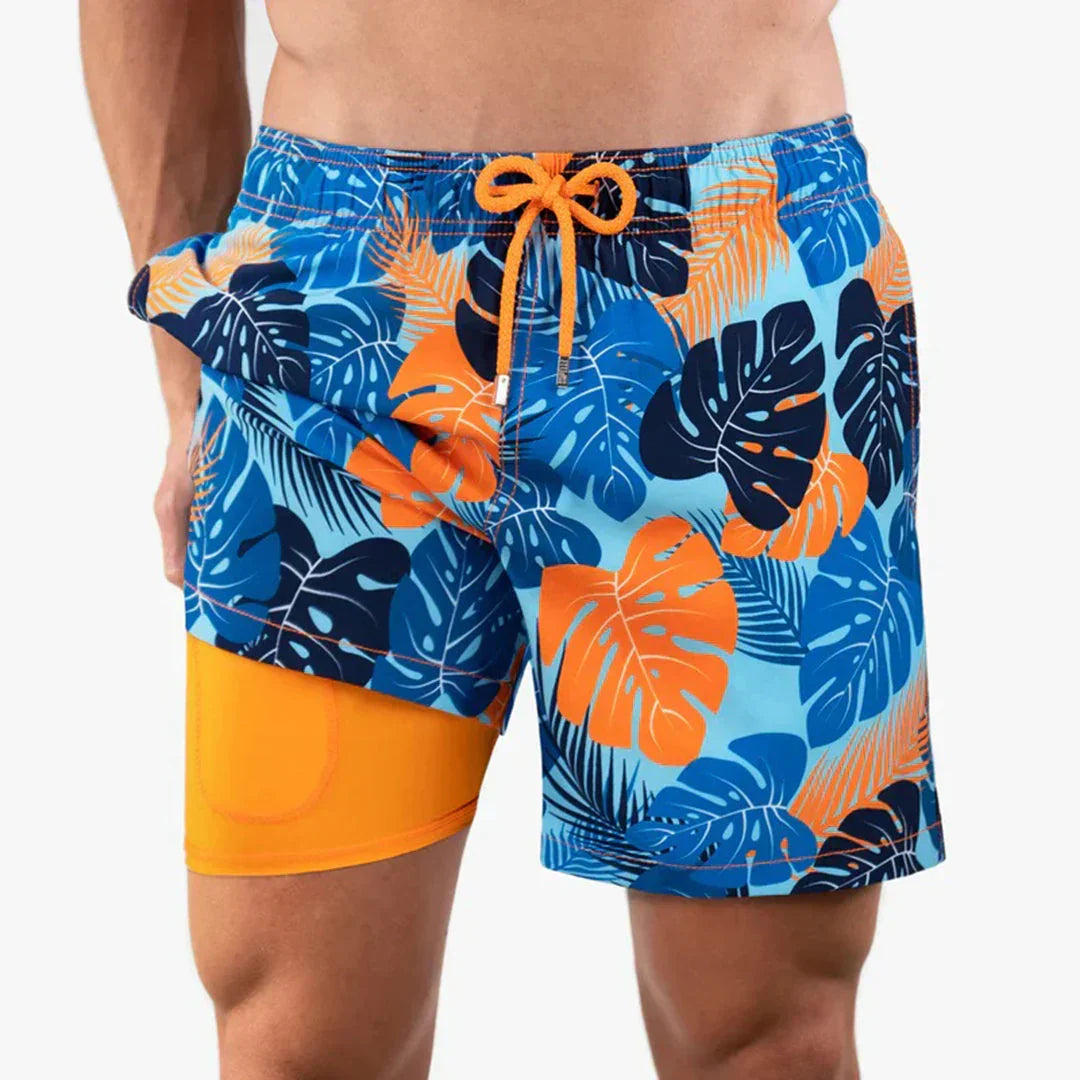 Men's Quick-Drying Swim Trunks with Built-in Lining