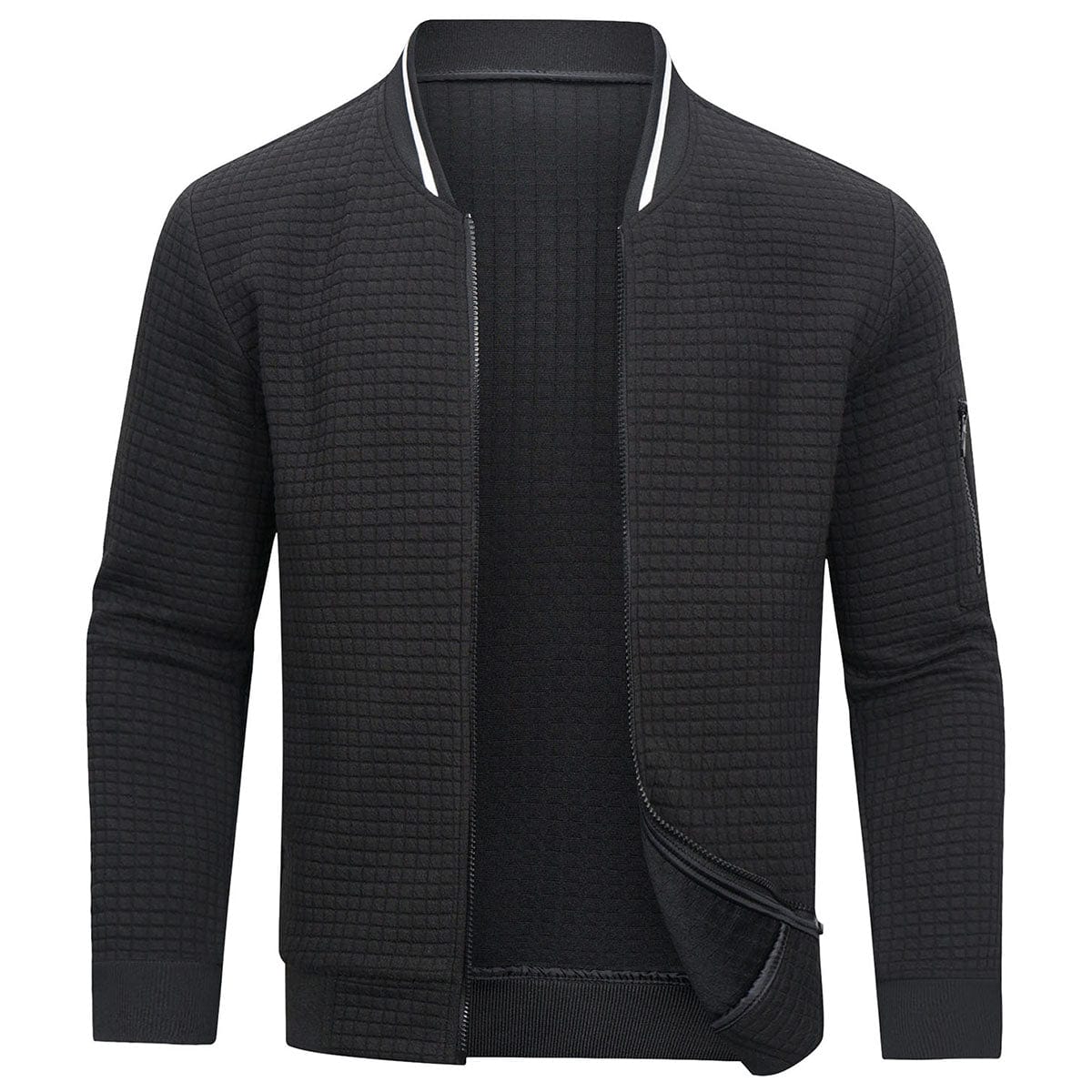 Men's Quilted Zip-Up Bomber Jacket