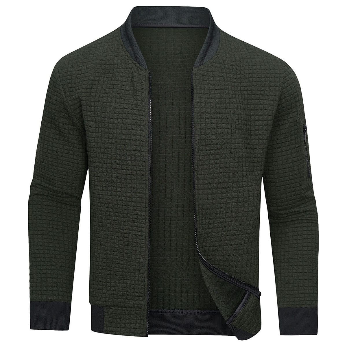 Men's Quilted Zip-Up Bomber Jacket