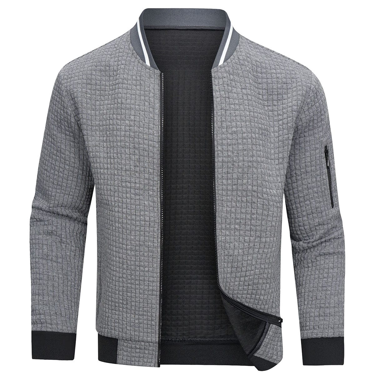 Men's Quilted Zip-Up Bomber Jacket