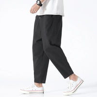 Men's Relaxed Fit Cropped Drawstring Trousers