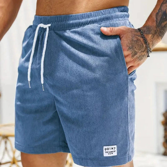 Men's Relaxed Fit Drawstring Corduroy Casual Shorts