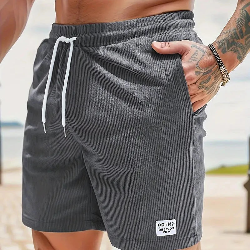Men's Relaxed Fit Drawstring Corduroy Casual Shorts