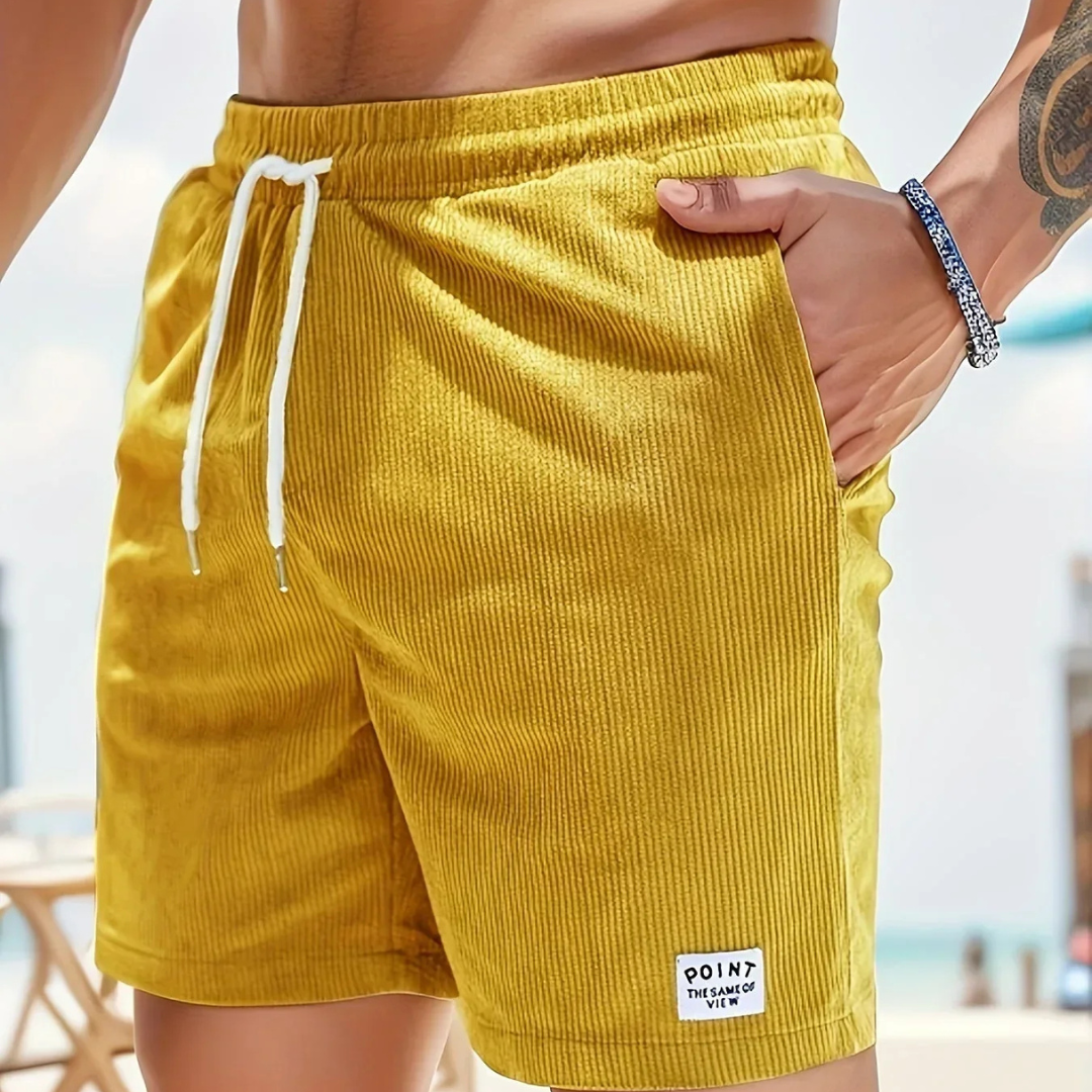 Men's Relaxed Fit Drawstring Corduroy Casual Shorts