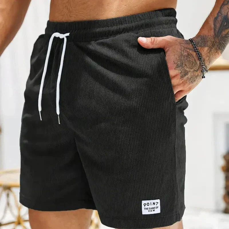 Men's Relaxed Fit Drawstring Corduroy Casual Shorts