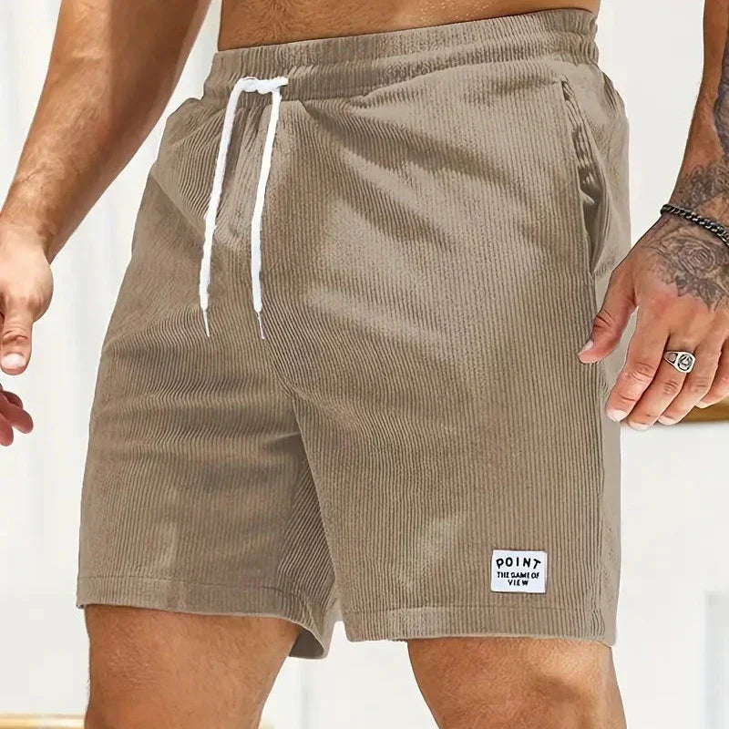 Men's Relaxed Fit Drawstring Corduroy Casual Shorts