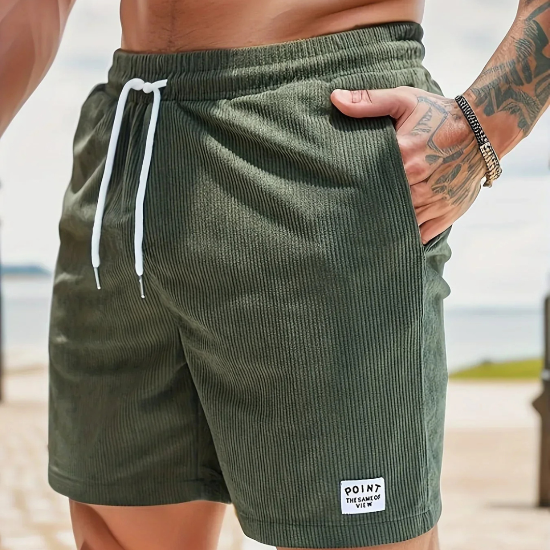 Men's Relaxed Fit Drawstring Corduroy Casual Shorts