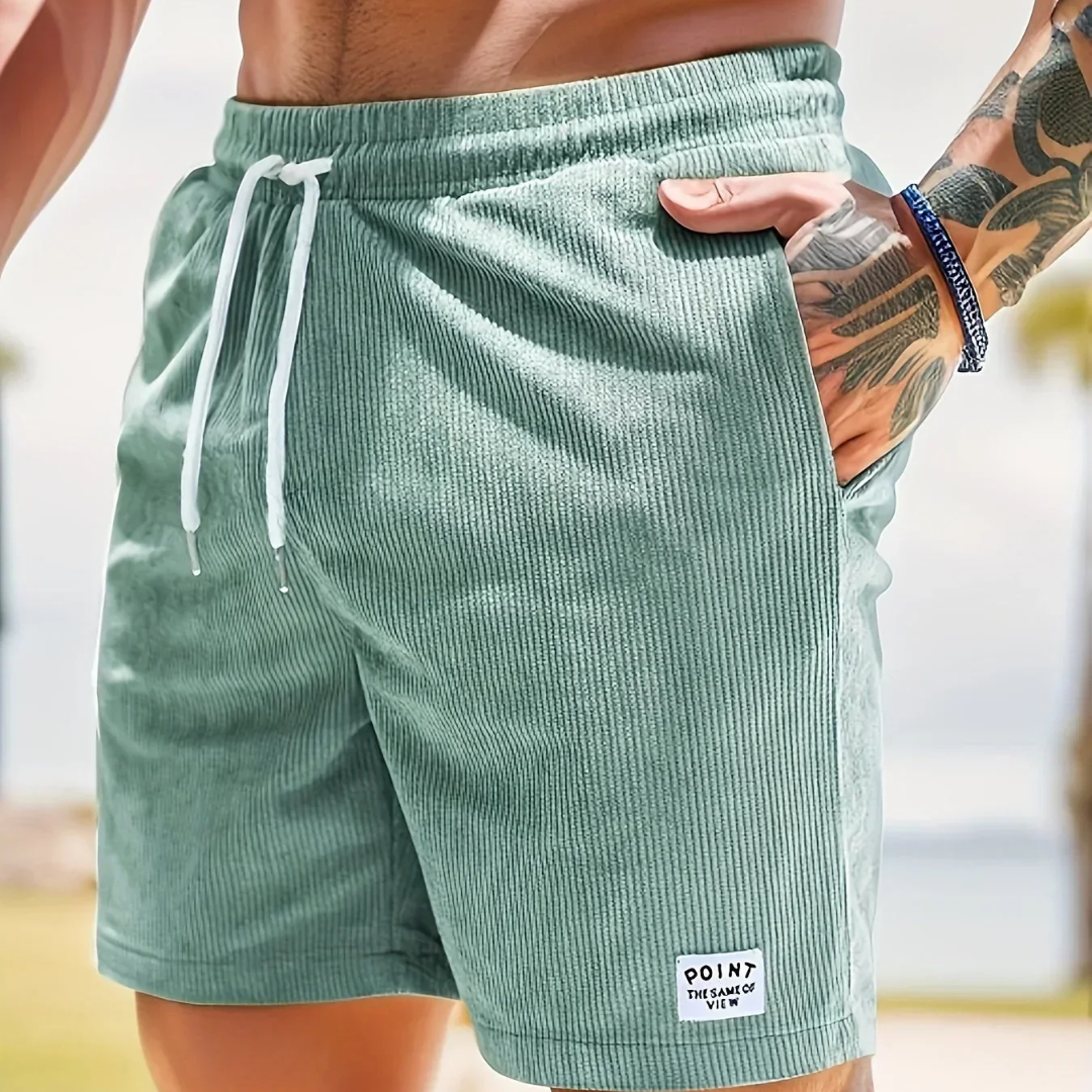 Men's Relaxed Fit Drawstring Corduroy Casual Shorts