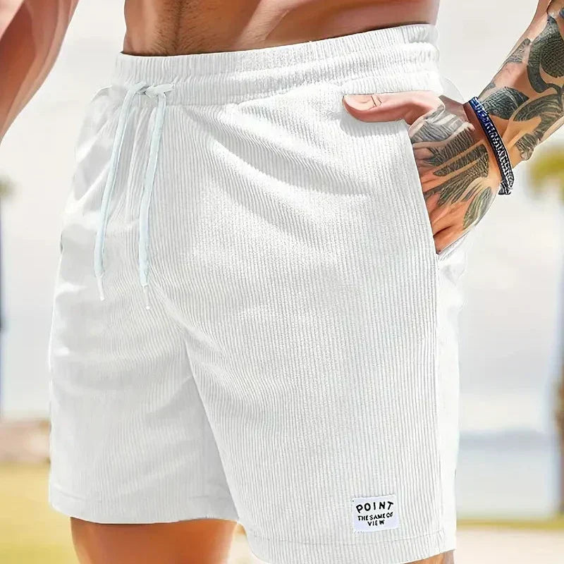 Men's Relaxed Fit Drawstring Corduroy Casual Shorts