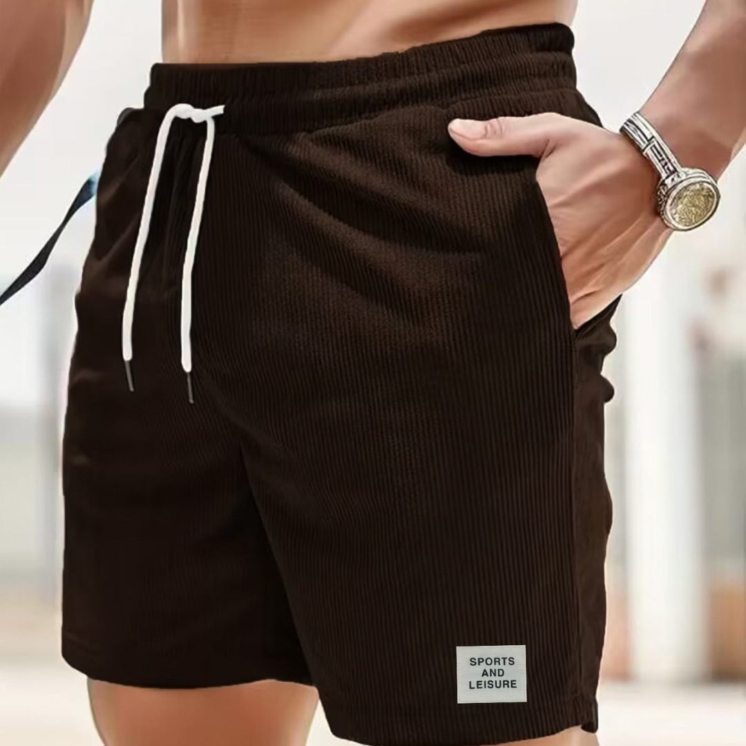 Men's Relaxed Fit Drawstring Corduroy Casual Shorts