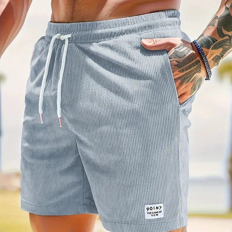 Men's Relaxed Fit Drawstring Corduroy Casual Shorts