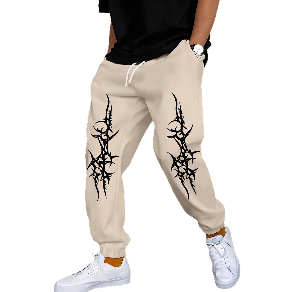 Men's Relaxed Fit Joggers with Graphic Print