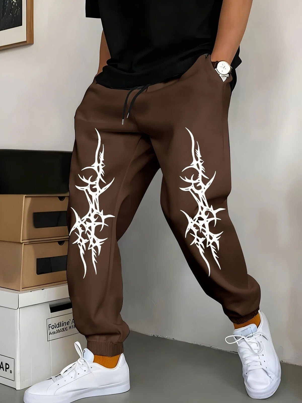 Men's Relaxed Fit Joggers with Graphic Print