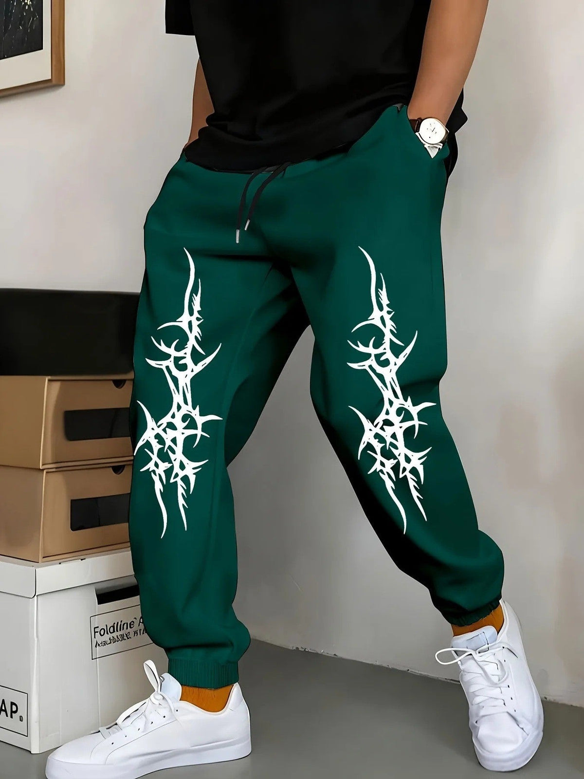 Men's Relaxed Fit Joggers with Graphic Print