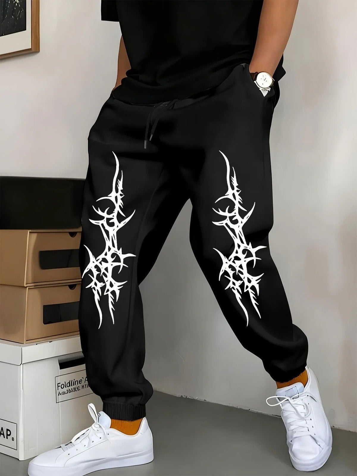 Men's Relaxed Fit Joggers with Graphic Print
