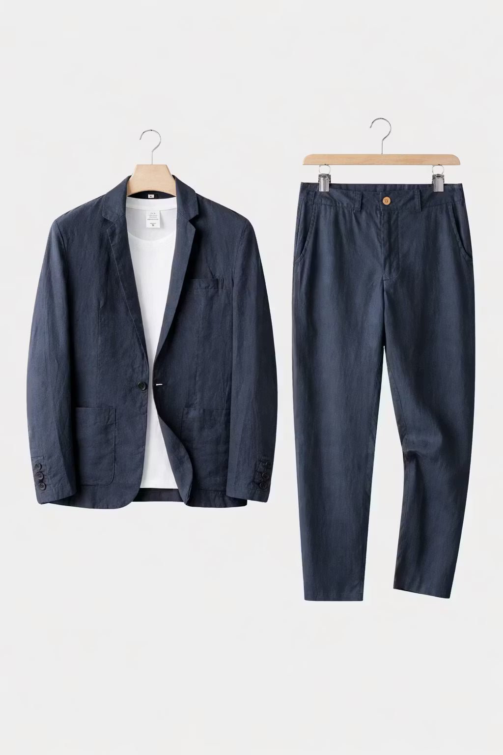 Men's Relaxed-Fit Two-Piece Linen Suit Set