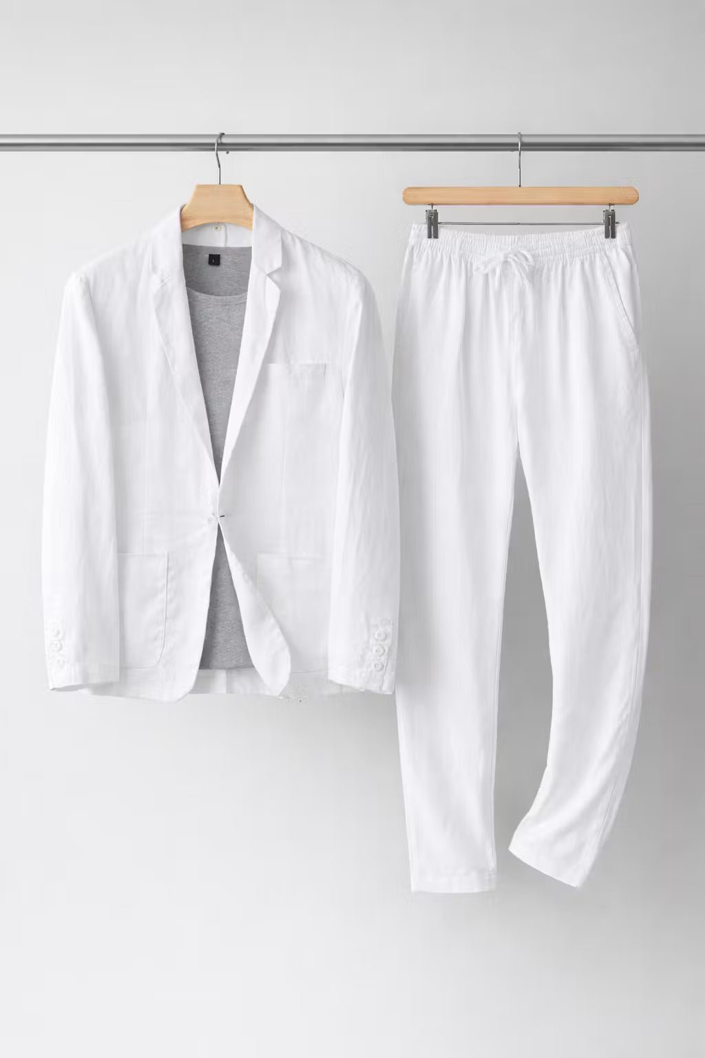 Men's Relaxed-Fit Two-Piece Linen Suit Set