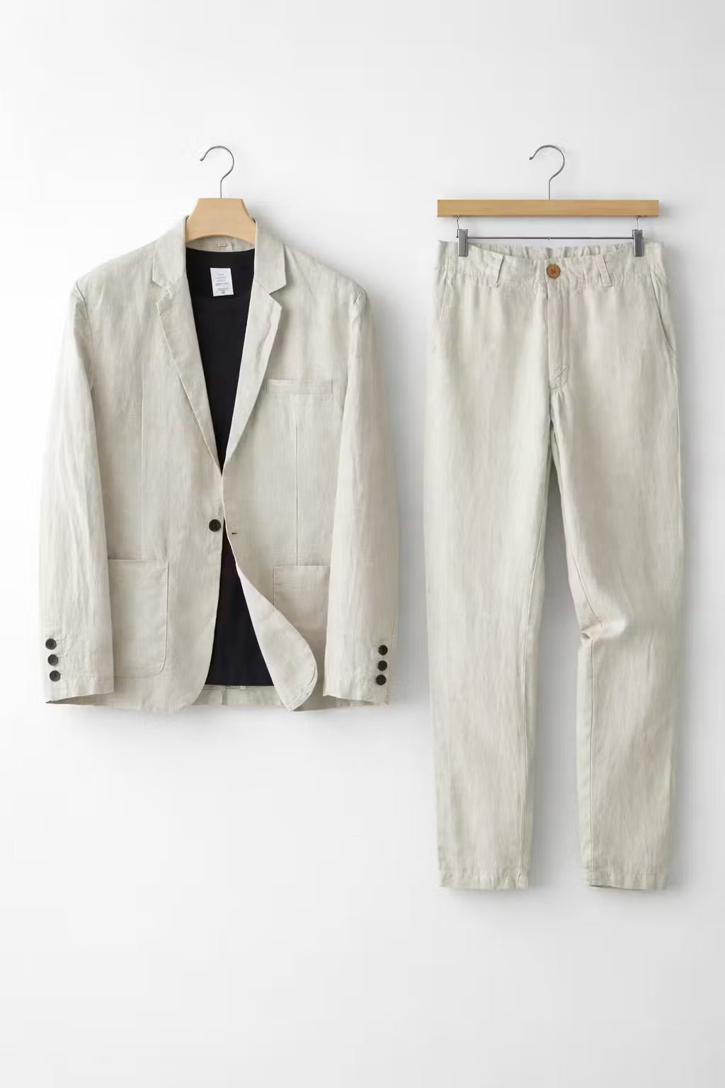Men's Relaxed-Fit Two-Piece Linen Suit Set