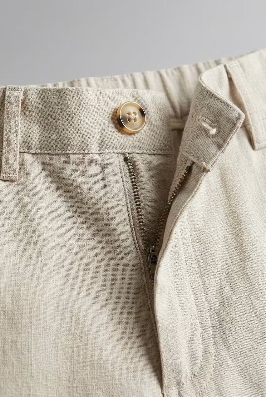 Men's Relaxed-Fit Two-Piece Linen Suit Set