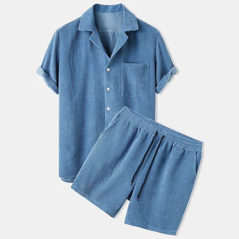 Men's Ribbed Knit Summer Set – Casual Style and Comfort for Warm Days