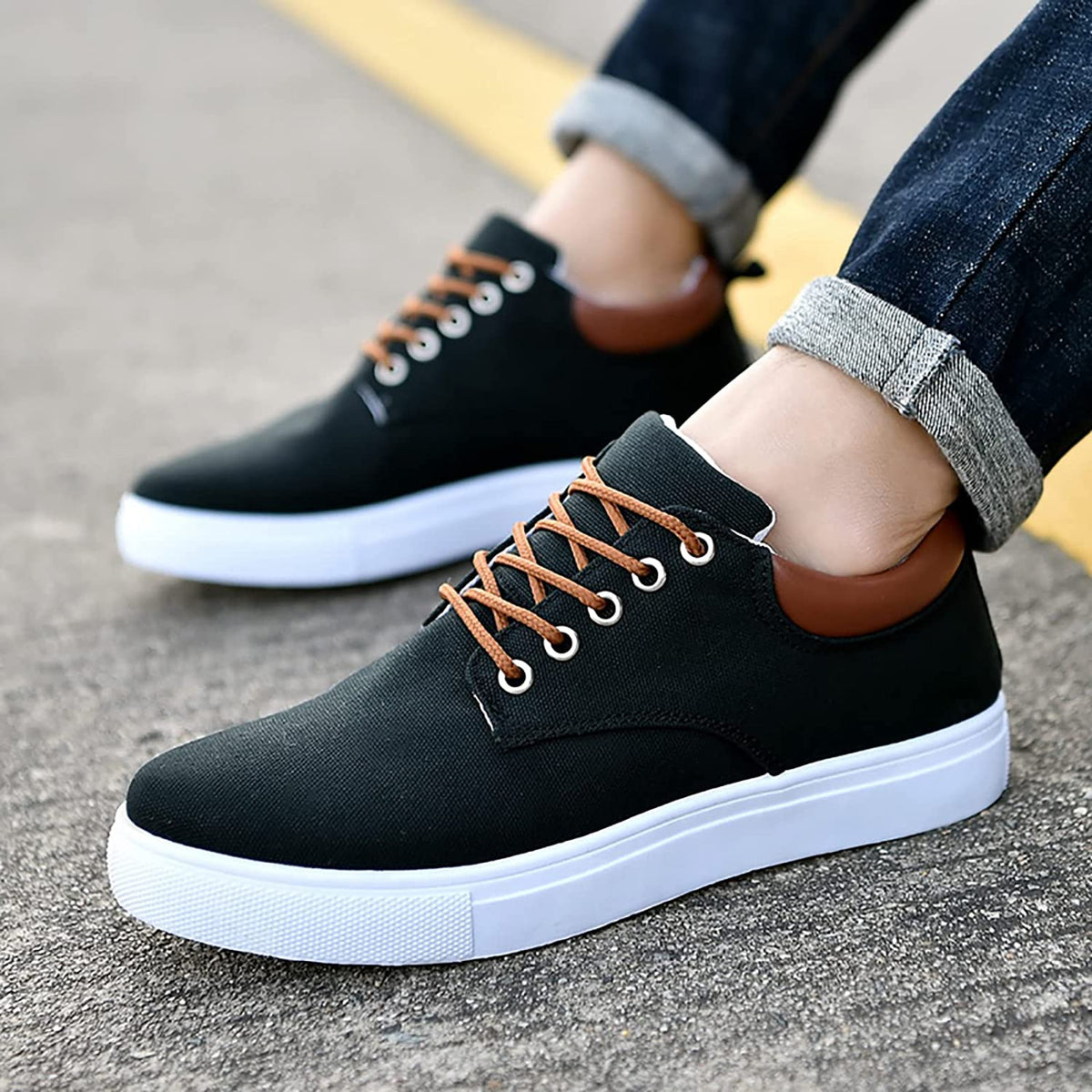 Men's Rugged Sneakers with White Sole