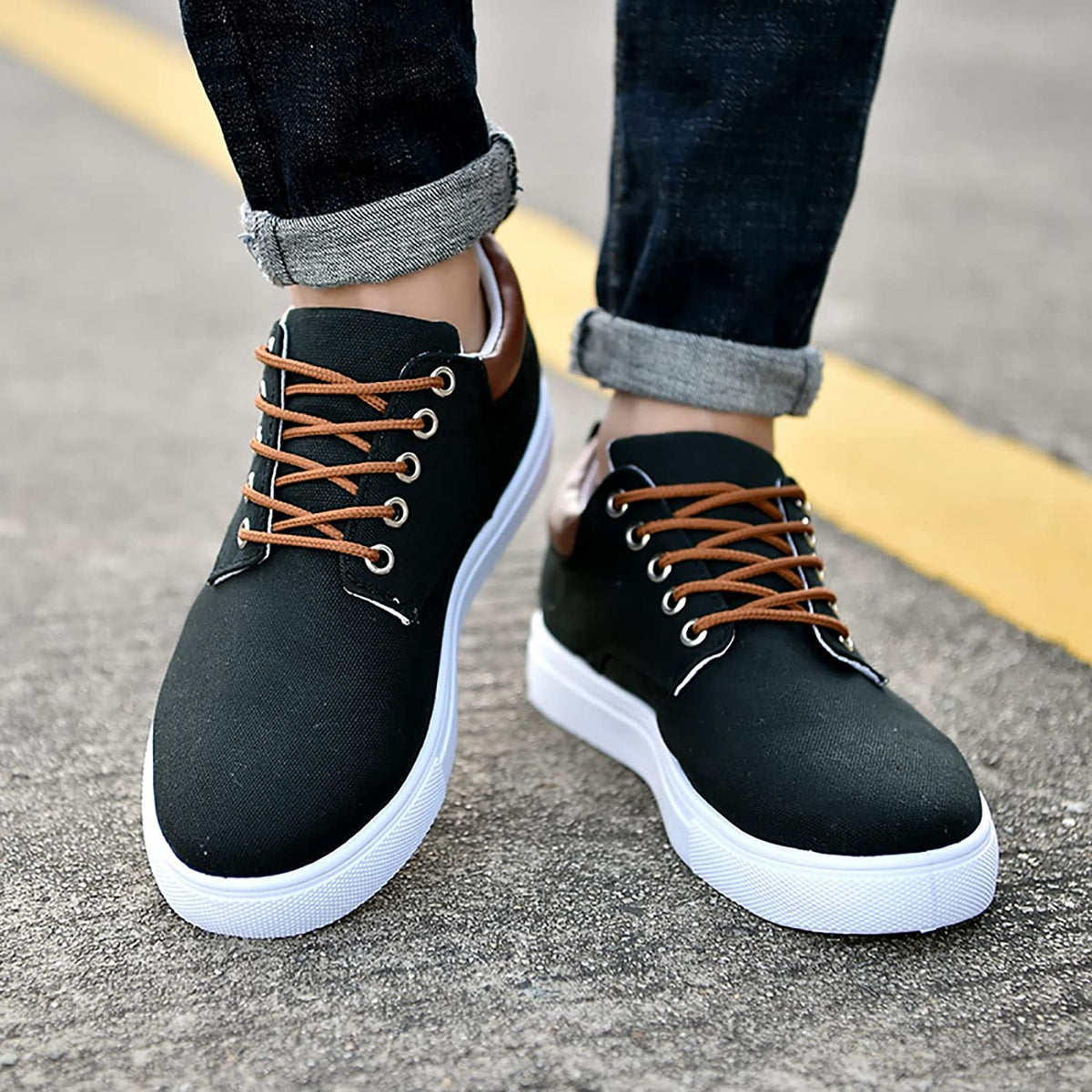 Men's Rugged Sneakers with White Sole