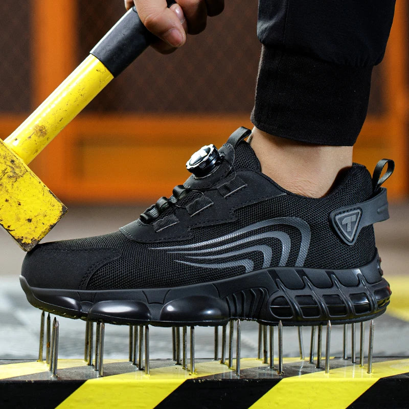 Men's S3 Safety Shoes with Rotary Dial Lacing System for Work and Casual Wear
