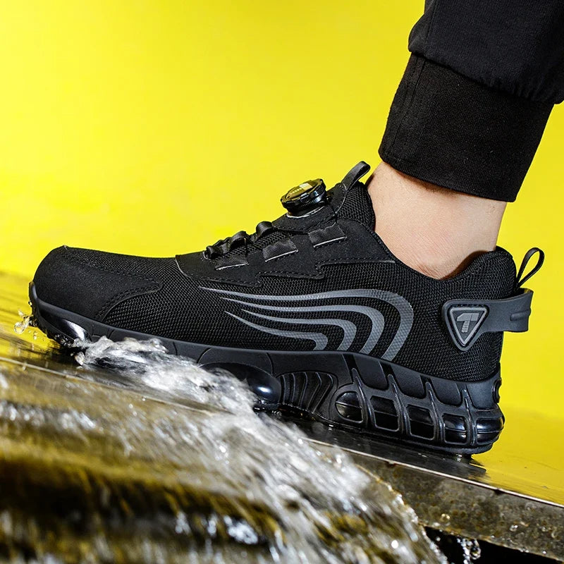 Men's S3 Safety Shoes with Rotary Dial Lacing System for Work and Casual Wear