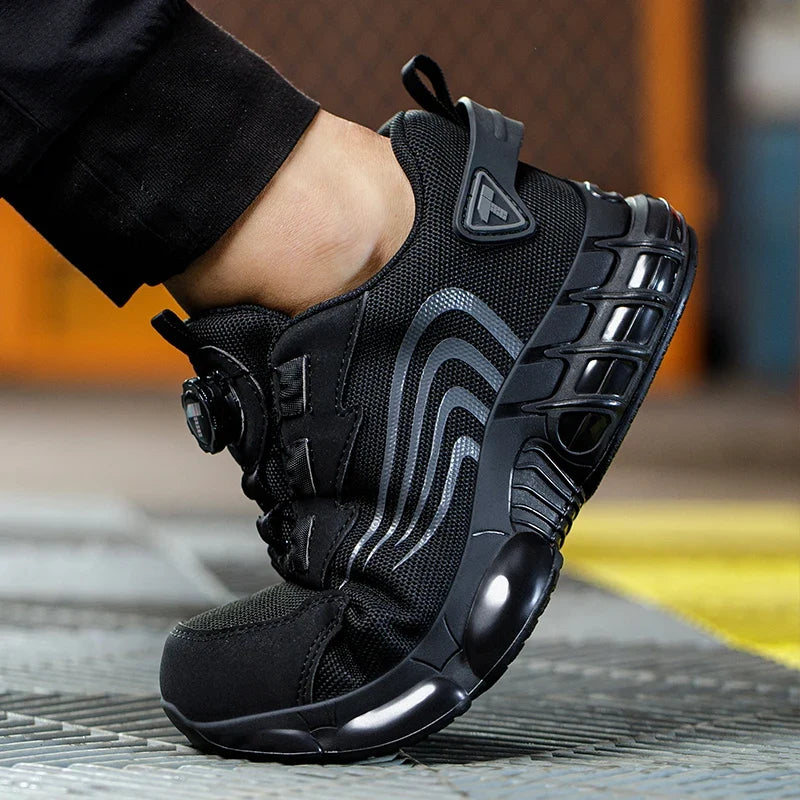Men's S3 Safety Shoes with Rotary Dial Lacing System for Work and Casual Wear