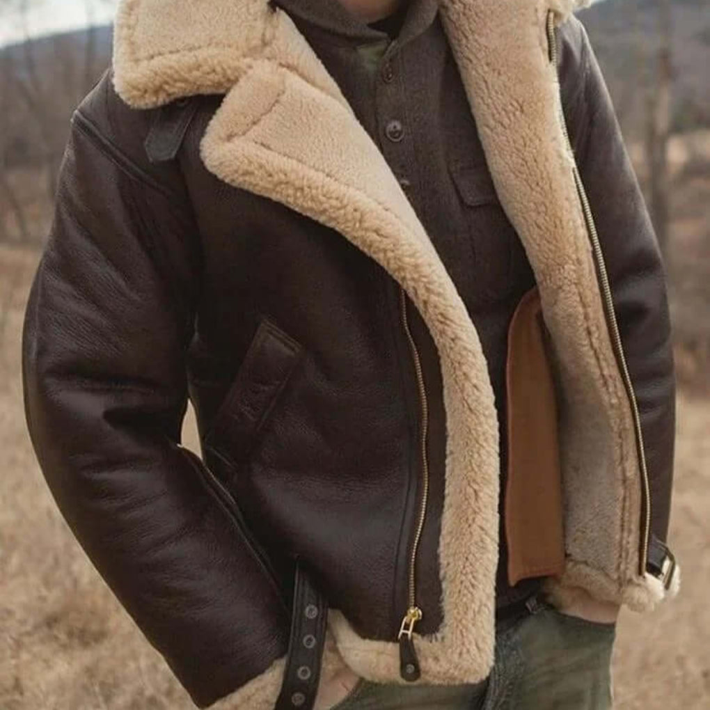 Men's Sheepskin-Lined Aviator Jacket