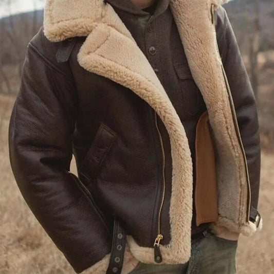 Men's Sheepskin-Lined Aviator Jacket