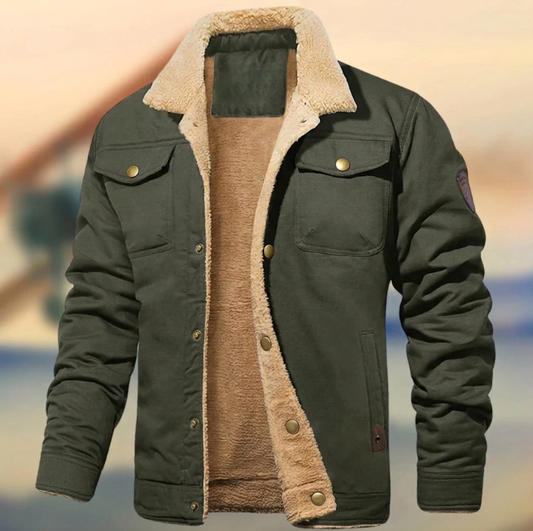 Men's Sherpa Collar Button-Down Jacket