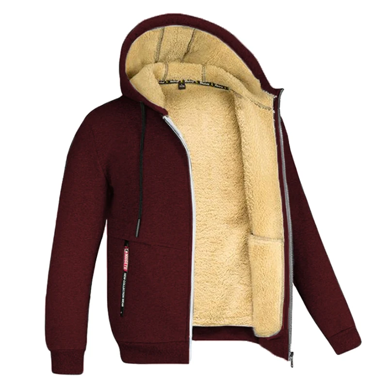 Men's Sherpa-Lined Fleece Hoodie