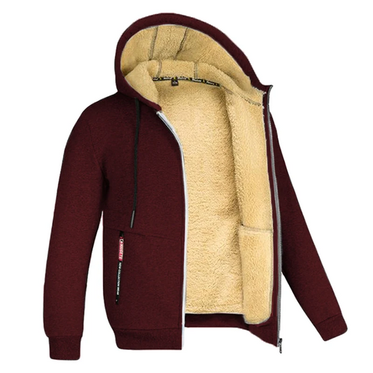 Men's Sherpa-Lined Fleece Hoodie