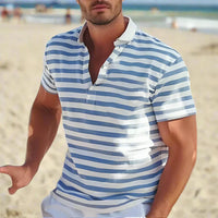 Men's Short Sleeve Striped Casual Shirt