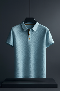 Men's Short Sleeve Textured Polo Shirt