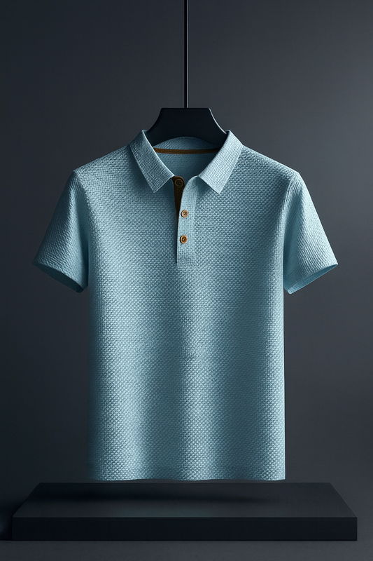 Men's Short Sleeve Textured Polo Shirt