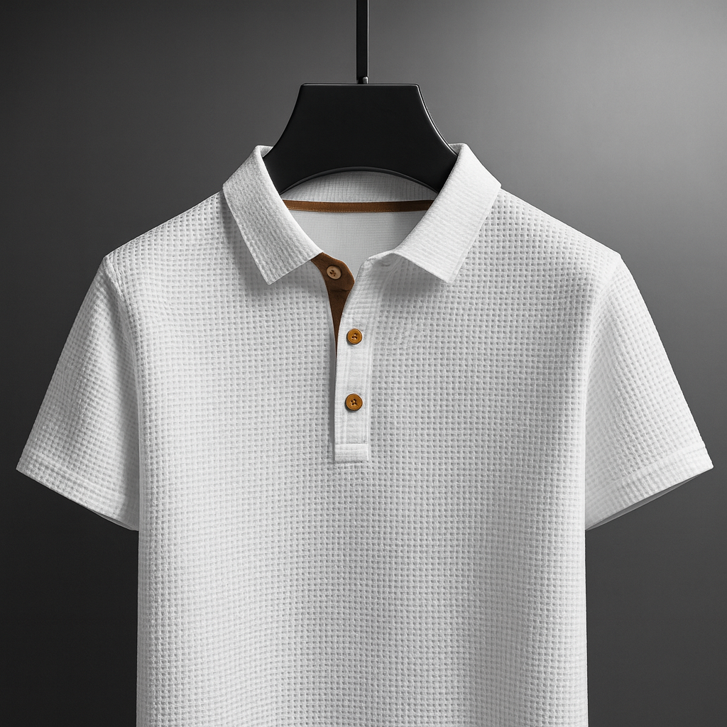 Men's Short Sleeve Textured Polo Shirt