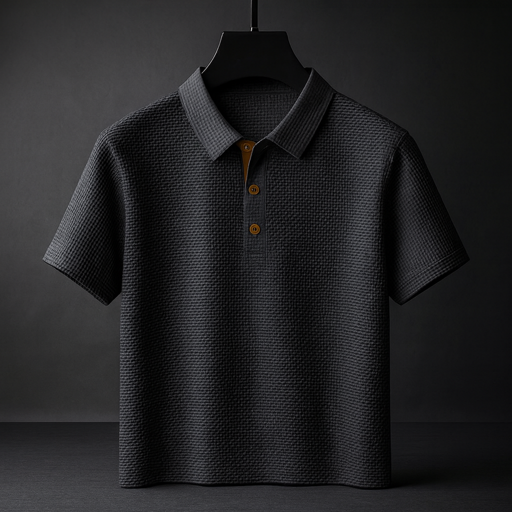 Men's Short Sleeve Textured Polo Shirt